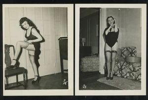 LQQK 2 vintage 1940s original SWELL RISQUE OLD SCHOOL PIN-UP MODELS #86 - Picture 1 of 1