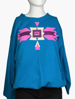 Винтажная женская большая толстовка Sedona Stitchery замшевая племенная аппликация - Изображение 1 из 4