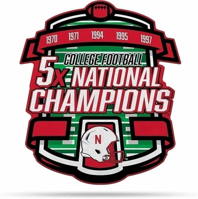 Nebraska Cornhuskers 5X Champions Pennant 18 Inch Soft Felt University of - Image 1 of 3