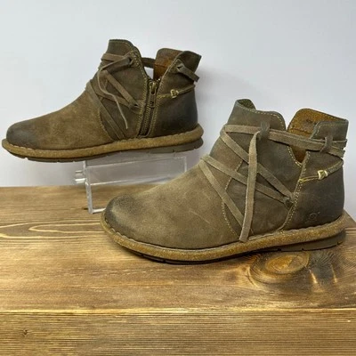 Born TARKILN Leather Ankle Boots Womens 8 US/ 39 Distressed Brown Comfort Shoes - Image 1 of 4