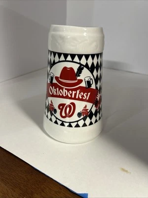 Taza de cerámica Budweiser 2016 Washington Nationals Oktoberfest cerveza piedra Foto 1 de 4
