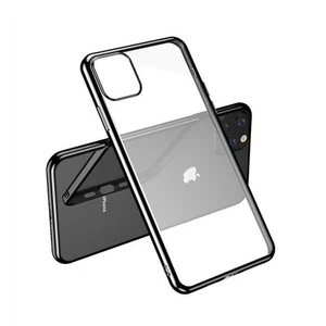 Case For iPhone 11 Pro Clear Silicone With Black Edge - Zdjęcie 1 z 11