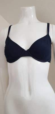 Bee Dees BH dunkel blau ohne Muster fein Gr 85D mit Bügel baumwolle - Bild 1 von 4