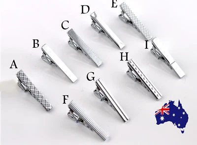 Men Boy Silver Classical STAINLESS STEEL Skinny Party Wedding Tie Clip Pin Bar - Image 1 of 3