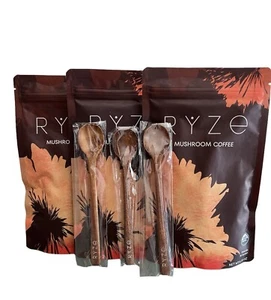 Paquete de 3 café orgánico Ryze con champiñones con 3 cucharas RYZE 100 % auténtico ENVÍO GRATUITO - Imagen 1 de 3
