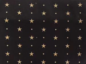 100% Cotton Quilting Fabric, 12” Remnant, Navy With tan Stars - Picture 1 of 1