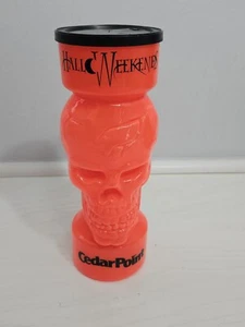 Cedar Point Halloweekends Orange Skull Plastic Cup - NO Straw - Picture 1 of 9