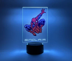 Lámpara de iluminación nocturna Spiderman Spiderman Temática Niños Habitación LED personalizada ¡GRATIS! - Imagen 1 de 7