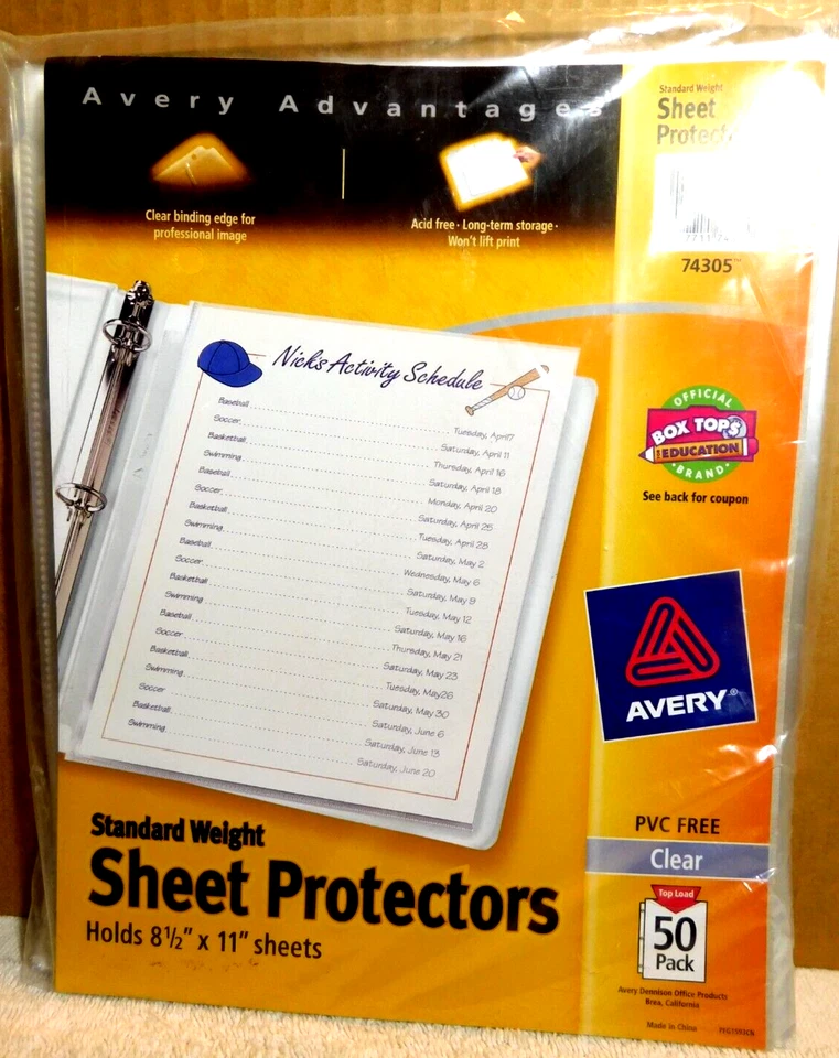 Avery Standard Weight Sheet Protectors Clear 50 Pack 74305
