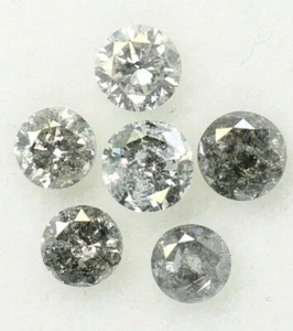 Diamante pulido natural corte brillante redondo sal y pimienta 0,62 quilates - Imagen 1 de 12