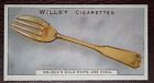 NELSON  One-Handed Gold Knife & Fork   Vintage 1905 Tribute Card  AD27