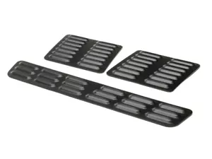 GenRight Off Road LVR-1007 Black 3 Piece Short Square Hood Louver Vent Set Jeep - Picture 1 of 3