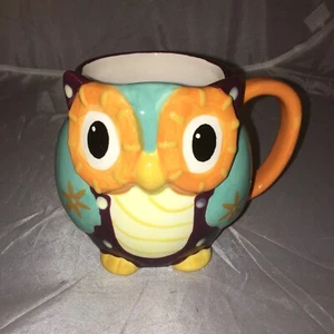 Bunt lila und orange 3D Keramik Eule Kaffeebecher B17 - Bild 1 von 5