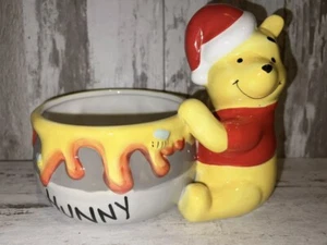 NWT Disney Ceramic Christmas Pooh Hunny Candy Dish- Hobby Lobby - Picture 1 of 9