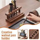 Multifunction Walnut Pens Holder Soild Wood Desktop Organize Storage St? S1v6