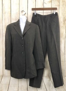 Jones Wear Pants Suit Jacket - Sz 10 Pants - Sz 8 Herringbone Mob Wife Career - Picture 1 of 11