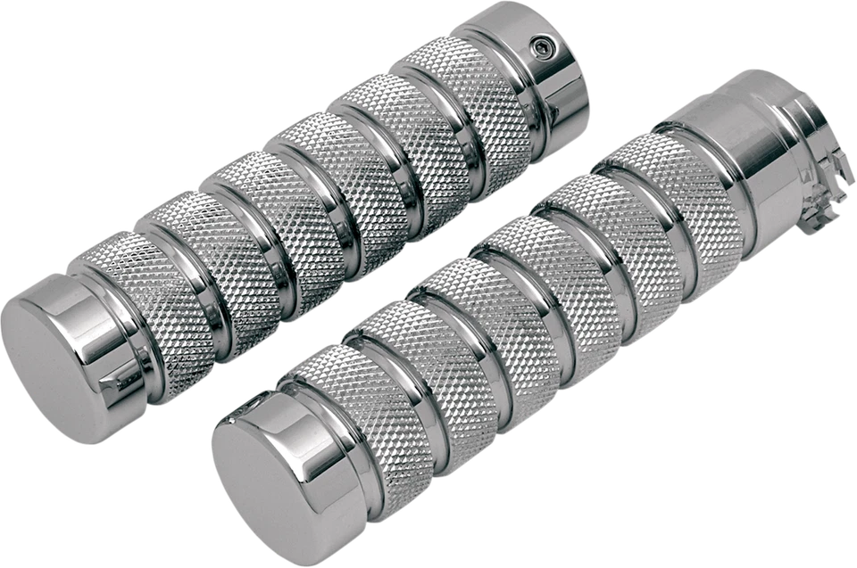 Accutronix Elite Chrome Billet Grips Knurled-Notch GR100-KNC - Image 1 of 1
