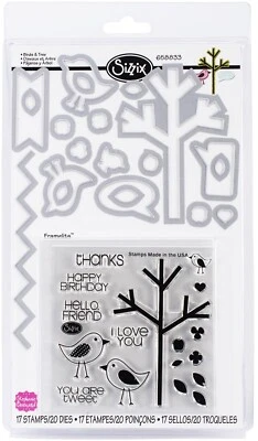 Sizzix Framelits Birds & Tree 20pc w/stamps #658833 Retail $34.99  by S. Barnard - Image 1 of 4