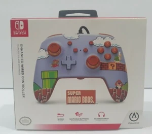 Nintendo Switch Wired PowerA Super Mario Bros Controller Great Graphic Classic - Picture 1 of 9