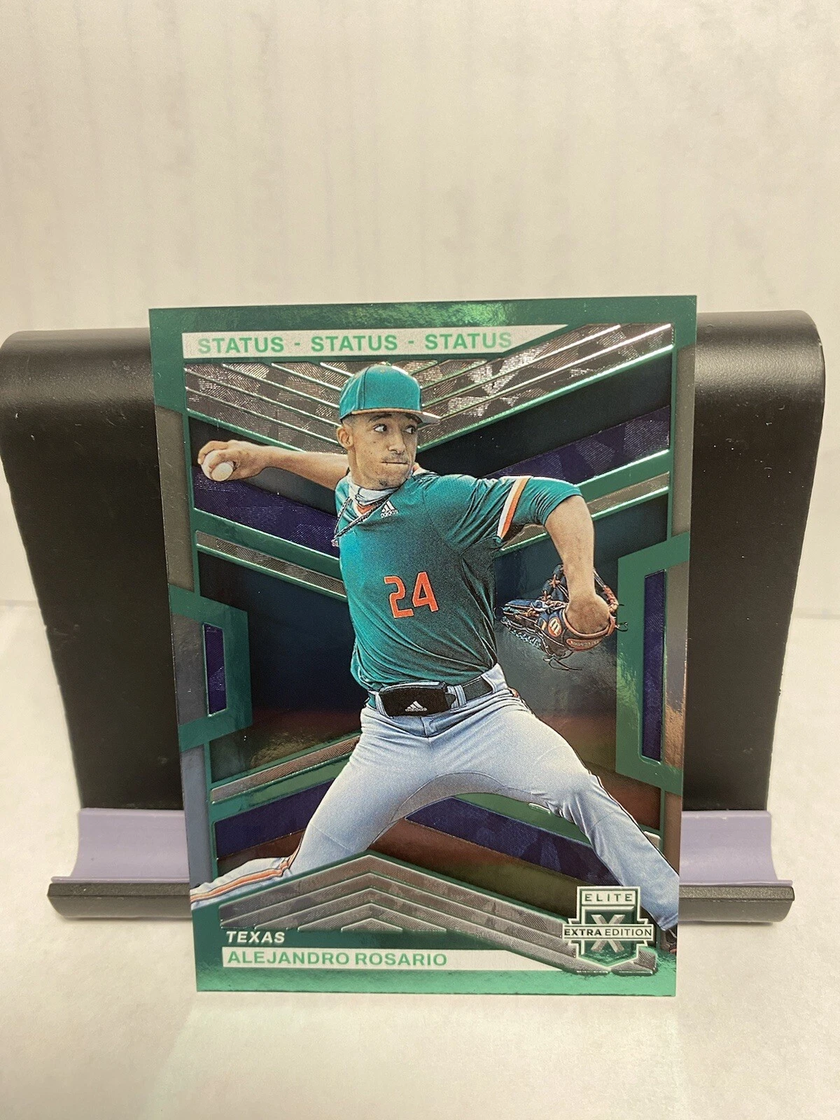 2023 Elite Extra Edition Status Green Alejandro Rosario /499 Texas Rangers #137