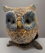 Vintage-NAPCOWARE OWL Perched Ceramic PLANTER (#68952) w/sticker Brown