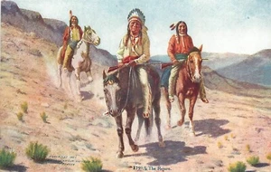 c1910 American Indian horses Haffner art Postcard 25-2766 - Picture 1 of 2