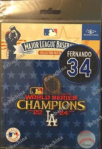 GOLD LA Dodgers World Series Champions Patch + Fernando Valenzuela Memorial #34 - Bild 1 von 1