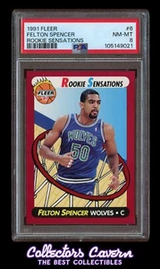 Fleer Rookie Sensations #6 1991 Felton Spencer PSA 8 (casi nuevo-como nuevo) radiocontrol - Imagen 1 de 2