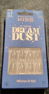 Kiss Gel Fantasy Dream Dust Press On Nail Set Of 28. GLISTEN IT UP! Free Gift! - Picture 1 of 4