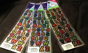 Sparkle Alphabet Letter 720 Sticker Lot~NEW~3 x 240 Art Skills ½" Sticker Sets - Picture 1 of 4