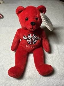Hard Rock Cafe Orlando rot Rita Beara Stofftier Plüsch Beanie Bär neu mit Etikett 8 Zoll im Ruhestand - Bild 1 von 2