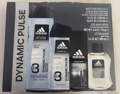 Juego de 4 piezas Adidas Dynamic Pulse gel de ducha gel de ducha spray corporal regalo después del afeitado Foto 1 de 4