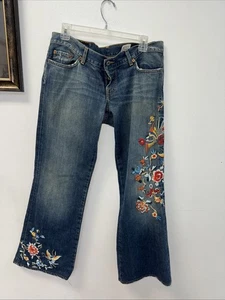 LUCKY BRAND Embroidered Floral Jeans Size 12 - Picture 1 of 8