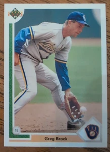 GREG BROCK Milwaukee Brewers 1991 Upper Deck Baseball Card #289 MINT - Picture 1 of 2