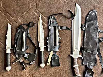 Cuchillo Bowie Arnold Schwarzenegger hecho a mano Jack Crain LLS Hunter & Predator Foto 1 de 4