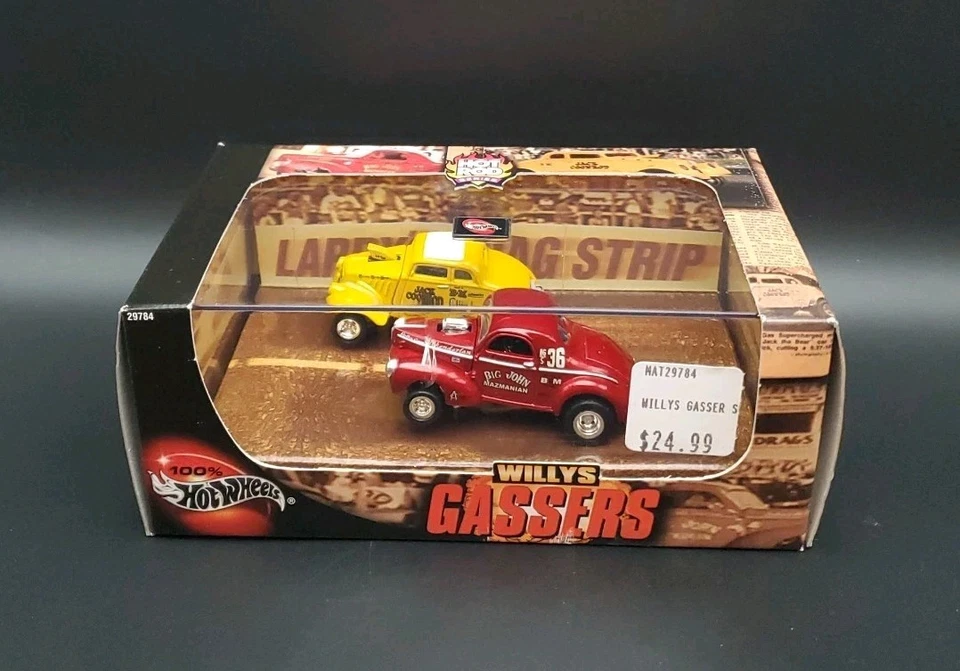 100% Hot Wheels "WILLYS GASSERS" Hot Rod Series Jack Coonrod Big John Mazmanian  - Image 1 of 4