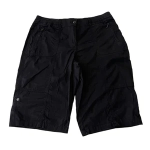 Womens Chicos Size Small Black Bemuda Shorts Cotton Blend - Picture 1 of 5