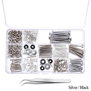 Stainless steel Guitar Screw Kit Plastic Organizer Box Pickguard Screws - Picture 1 of 9