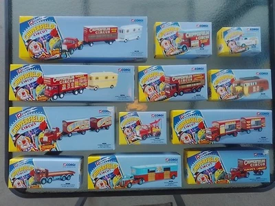 Корги Mattel 1995 Chipperfields цирк 12 единиц комплект книга серийный номер карта плакат и коробка - Изображение 1 из 4