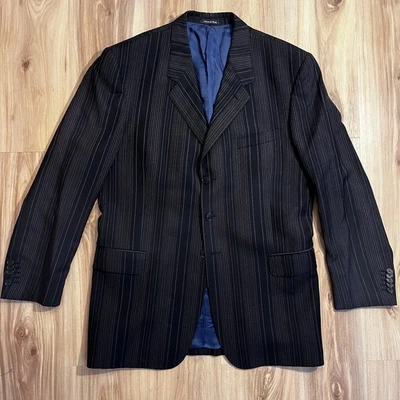 Paul Smith London Dark Charcoal Multicolor Pinstripe Blazer Mens 44L - Image 1 of 4