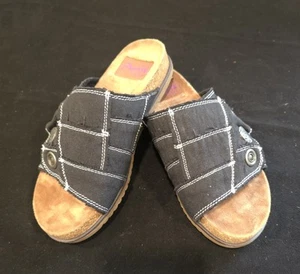 Blowfish Malibu Women’s Sz 6.5 Black Canvas Slip On Sandals Slides New w/o box - Picture 1 of 6