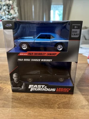 Fast & Furious Legacy Series 1969 Camaro & 1968 Dodge Charger Widebody Jada 1:32 - Image 1 of 3