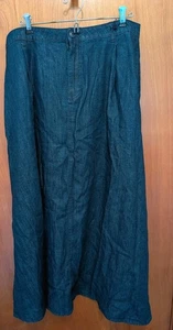 Piombo Women's Long Maxi Denim Jean Skirt XL Pockets NWT 34" Waist Button Zip - Picture 1 of 9