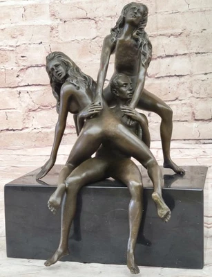 Nuova Scultura In Bronzo Arte Statua, Femmina Uomo Donne Erotica Qualità Déco - Immagine 1 di 4