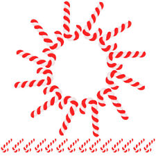 Zuckerrohr Weihnachten Charms Polymer Ton Flachrückseite (50 Stck.)-CI