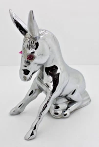 Vtg Chrome Donkey Hood Ornament Light Up Purple Eyes Bulb & Wire Not Included - Picture 1 of 10