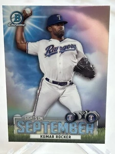 2023 Bowman Chrome Kumar Rocker Sights On September #SOS-2 Texas Rangers - Picture 1 of 2