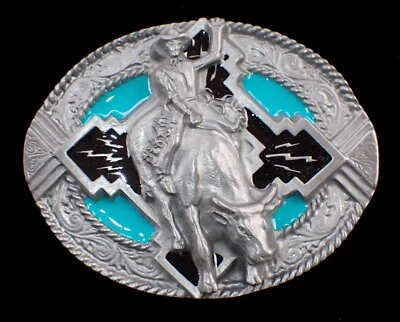 FIVELA DE CINTO ESTILO SUDOESTE ESTANHO SÓLIDO BULL RIDER SISKIYOU ESTANHO NOVO - Imagem 1 de 2