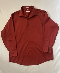 Geoffrey Beene Wrinkle Free Mens Long Sleeve Button Up Burgandy Red XLarge - Picture 1 of 3