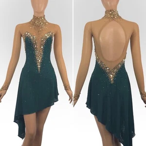 Eis Eiskunstlauf Wettkampfkleid Gymnastik Kostüm Tanzkleid Färben - Bild 1 von 8